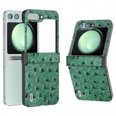ABEEL - ABEEL Samsung Galaxy Z Flip5 Fodral Ostrich Textur Grön