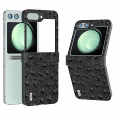 ABEEL - ABEEL Samsung Galaxy Z Flip5 Fodral Ostrich Textur Svart
