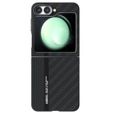 ABEEL - ABEEL Samsung Galaxy Z Flip5 Fodral PC + Aluminium + PU L&auml;der - Textur 3