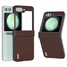 ABEEL - ABEEL Samsung Galaxy Z Flip5 Fodral PU L&auml;der + H&aring;rd PC - Kaffe