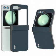 ABEEL - ABEEL Samsung Galaxy Z Flip5 Litchi Texture Skal Äkta Läder Grön