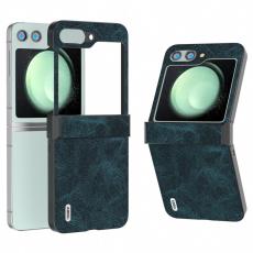 ABEEL - ABEEL Samsung Galaxy Z Flip5 Skal Hinge Design Litchi Blå