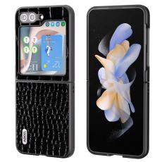 ABEEL - ABEEL Samsung Galaxy Z Flip5 Skal i Äkta Läder - Svart
