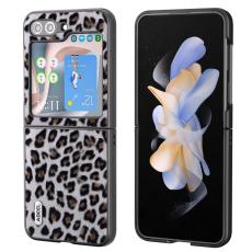ABEEL - ABEEL Samsung Galaxy Z Flip5 Skal Leopardm&ouml;nster Silver