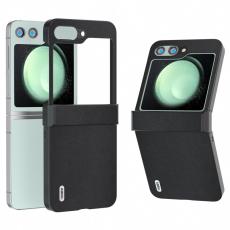 ABEEL - ABEEL Samsung Galaxy Z Flip5 Skal Nappa Textur Hinge Skydd Svart