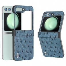 ABEEL - ABEEL Samsung Galaxy Z Flip5 Skal Ostrich Textur Blå
