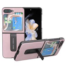 ABEEL - ABEEL Samsung Galaxy Z Flip5 Skal PU L&auml;der Coated - Rosa