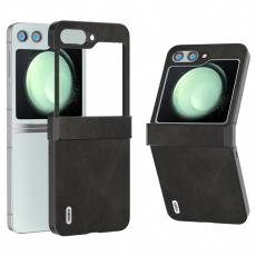 ABEEL - ABEEL Samsung Galaxy Z Flip5 Skal PU L&auml;der + H&aring;rd PC - Svart