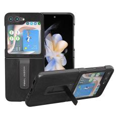 ABEEL - ABEEL Samsung Galaxy Z Flip5 Skal PU L&auml;der Svart