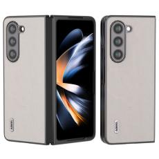 ABEEL - ABEEL Samsung Galaxy Z Fold5 Fodral i äkta läder Grå