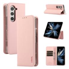 ABEEL - ABEEL Samsung Galaxy Z Fold5 Ställfodral RFID Läder - Rosa