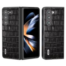ABEEL - ABEEL Samsung Galaxy Z Fold6 5G Skal Crocodile L&auml;der Svart