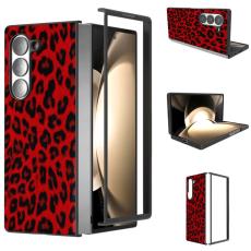 ABEEL - ABEEL Samsung Galaxy Z Fold6 5G Skal Leopardm&ouml;nster R&ouml;d