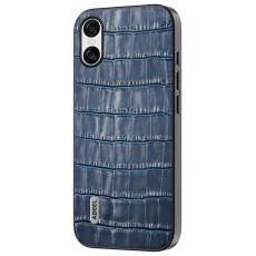 ABEEL - ABEEL Sony Xperia 10 VI Skal i Äkta Läder och TPU - Blå