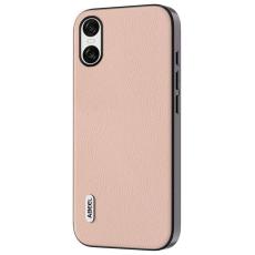 ABEEL - ABEEL Sony Xperia 10 VI Skal Läder Litchi Textur Rosa