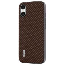 ABEEL - ABEEL Sony Xperia 10 VI Skal Läder+PC+TPU Kolfiber Brun