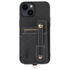 ABEEL - ABEEL Style 01 iPhone 14 Plus Skal Litchi Textur Svart