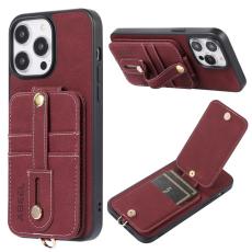ABEEL - ABEEL Style 02 iPhone 14 Pro Skal Kickstand Purplish Red