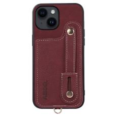 ABEEL - ABEEL Style 03 iPhone 14 Fodral PU Läder Kickstand Purplish Red