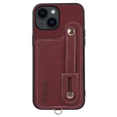 ABEEL - ABEEL Style 03 iPhone 15 Plus Skal PU Läder Purplish Red
