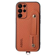 ABEEL - ABEEL Style 03 Kickstand Fodral för Samsung Galaxy S23 Ultra - Brun