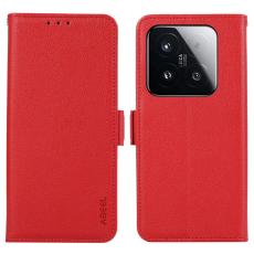 ABEEL - ABEEL Xiaomi 15T Skal Litchi Textur Läder RFID Blocker Röd