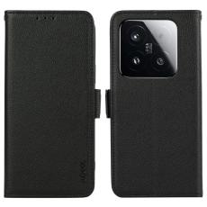ABEEL - ABEEL Xiaomi 15T Skal Litchi Textur Läder RFID Blocker Svart