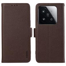 ABEEL - ABEEL Xiaomi 15T Skal Litchi Textur Läder RFID Skydd - Brun