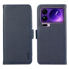 ABEEL - ABEEL Xiaomi 17 Pro Max Skal Litchi Textur Läder RFID Blå