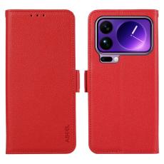 ABEEL - ABEEL Xiaomi 17 Pro Max Skal Litchi Textur Läder RFID Röd