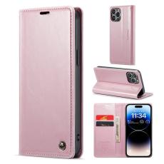 Caseme - CASEME 003 PU L&auml;der Fodral iPhone 14 Pro Max St&ouml;d Pink