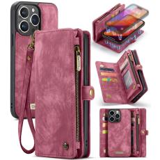 Caseme - CASEME 008 iPhone 16 Pro Max Fodral L&auml;der med Pl&aring;nbok R&ouml;d