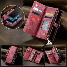 Caseme - CASEME 008 Multi-functional Zipper Wallet Skal Samsung Galaxy Note20 Röd