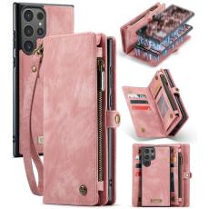 Caseme - CASEME 008 Samsung Galaxy S24 Ultra Skal Läder med Plånbok Rosa