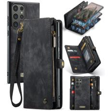 Caseme - CASEME 008 Samsung Galaxy S24 Ultra Skal Läder med Plånbok Svart