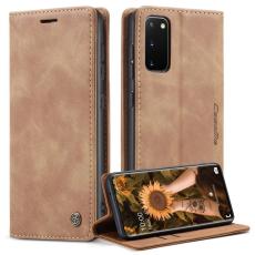 Caseme - CASEME 013 Flip Läderplånboksfodral för Samsung Galaxy S20 - Ljusbrun