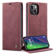 Caseme - CASEME 013 iPhone 15 Plus Fodral PU Läder Röd Anti-drop