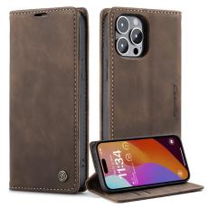 Caseme - CASEME 013 iPhone 15 Pro Läderplånboksfodral - Kaffe