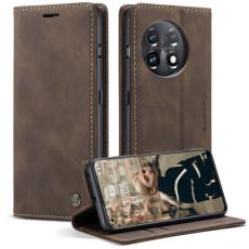 Caseme - CASEME 013 OnePlus 11 5G Skal Magnetisk Flip PU L&auml;der Kaffe