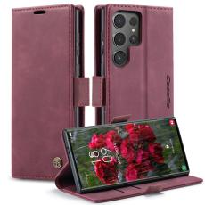 Caseme - CASEME 013 Series Samsung Galaxy S24 Ultra Skal PU Läder Röd