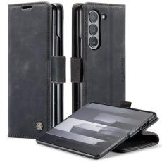 Caseme - CASEME 013 Series Samsung Galaxy Z Fold6 Konstl&auml;der Pl&aring;nboksfodral St&auml;ll - Svart
