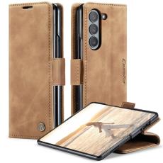Caseme - CASEME 013 Series Samsung Galaxy Z Fold6 St&auml;llskydd Pl&aring;nboksfodral - Brun