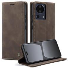 Caseme - CASEME 013 Series Xiaomi 13 Lite Fodral Ställ Läder Kaffe