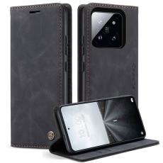 Caseme - CASEME 013 Series Xiaomi 14 Pro Skal L&auml;der Kortfodral Svart