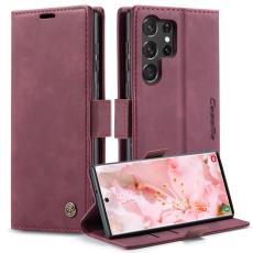 Caseme - CASEME 013 Wallet Case för Samsung Galaxy S23 Ultra - Vinröd