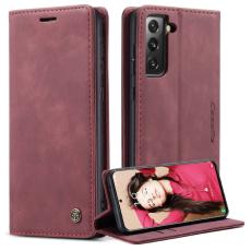 Caseme - CASEME 013 Wallet Stand Cover för Samsung Galaxy S21 FE - Röd