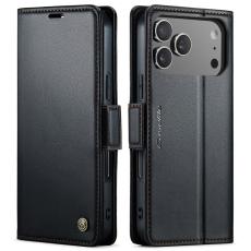 Caseme - CASEME 023 iPhone 17 Pro Max Fodral RFID Blocker L&auml;der Svart