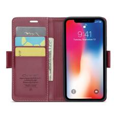 Caseme - CASEME 023 iPhone XS Max Läderfodral RFID 3 Kort Röd