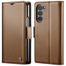 Caseme - CASEME Pl&aring;nboksfodral Konstl&auml;der f&ouml;r Samsung Galaxy Z Fold6 5G - Brun