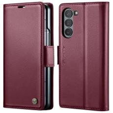 Caseme - CASEME Pl&aring;nboksfodral Konstl&auml;der f&ouml;r Samsung Galaxy Z Fold6 5G Vinr&ouml;d